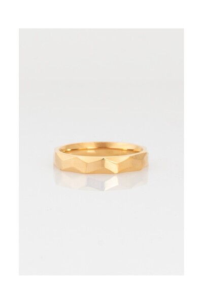 Generic Brand 316L Steel Geometric Cut Men's Ring Ka1353Al