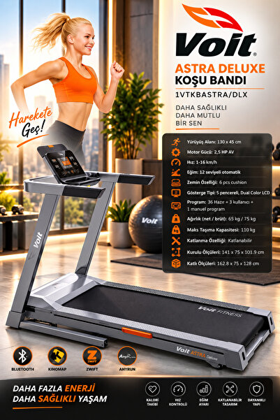 Voit Astra Deluxe 2,5 Hp Av Otomatik Eğimli Koşu Bandı
