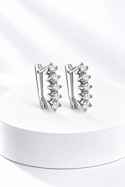 jelux silver Gümüş 925 Ayar Sıra Zirkon Taşlı Küpe