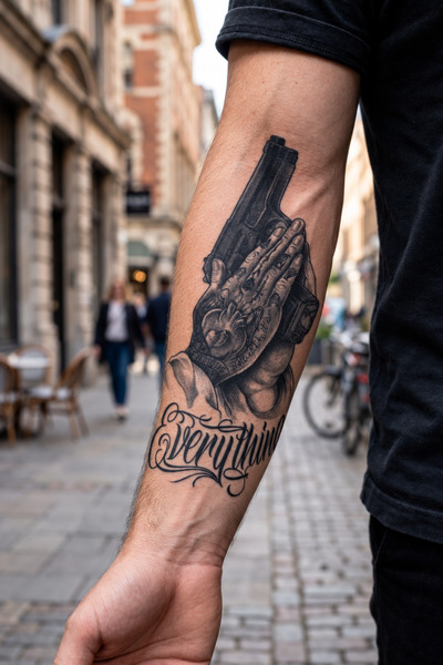 TAKIŞTIR Tabanca Figürlü 12 Saat Sonra Kararan Geçici Dövme Tattoo