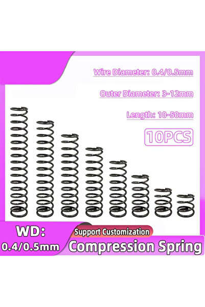 Choice 5mm 20mm 0.5mm 10PCS Cylidrical Coil Small Compression Spring Return C...