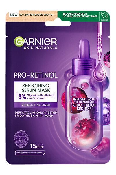 Garnier Masca servetel Skin Naturals cu pro-retinol, 28 g