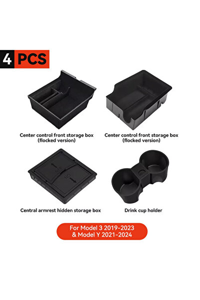 Choice 4PCS YZ For Tesla Model 3 Y Highland Juniper 2021-2025 Storage Box Cen...
