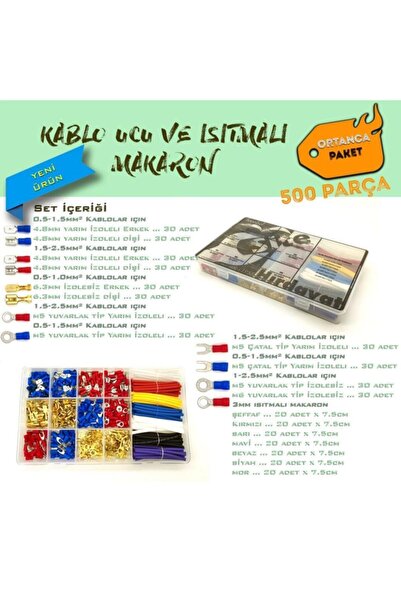 Site Hırdavat 500 Parça Kablo Ucu ve Makaron Seti