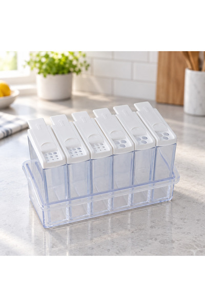 Diseno 6-Piece Spice Set with White Lid