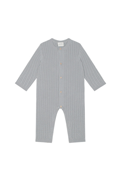 Antebies Gray Knitwear Long Sleeve Baby Jumpsuit Without Booties