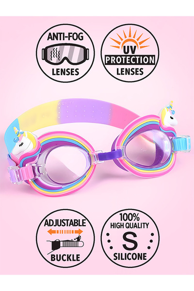 Denokids Kız Çocuk Deniz Gözlüğü Anti-Fog Unicorn