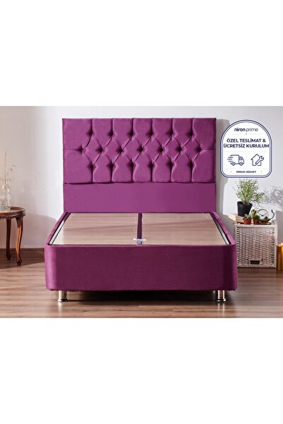 Niron Yatak Niron Purple Baza Ve Başlık Seti 120x200 Cm Tek Kişilik Sandıklı ...