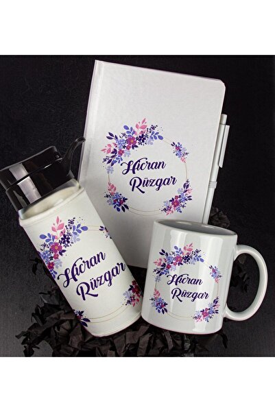 EJOYA Kişiye Özel Defter Kalem Kupa Ve Matara Hediye Seti 94211