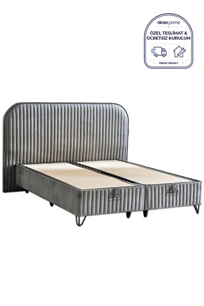 Niron Yatak Line Visco Lüks Baza ve Başlık Seti 120x200 cm Tek Kişilik Baza v...