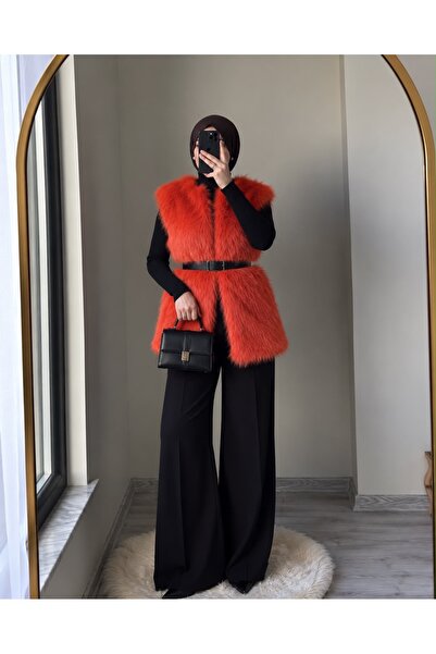 VERYMODA Tüylü Yelek - Oranj | VMF1567