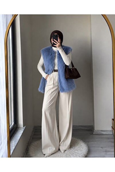 VERYMODA Tüylü Yelek - Mavi | VMF1567
