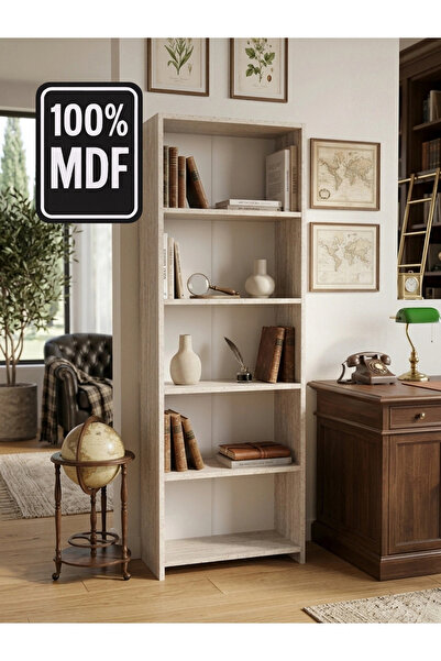 Paye Furni 5 Raflı Kitaplık %100 MDF - Traverten Model