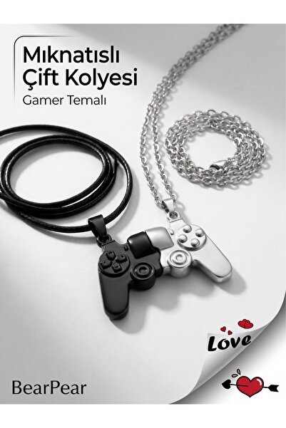 BearPear 2'li Gamepad Oyun Konsolu Mıknatıslı Best Friends Arkadaşlık Kolyesi
