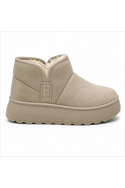 Black Flex COZY PELUSH KADIN GÜNLÜK KISA BOT BEJ 36-40
