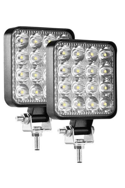 OEM Set 2 Proiectoare PATRAT 16 LED 12V-24V 48W lumină albă 6000K Subțire