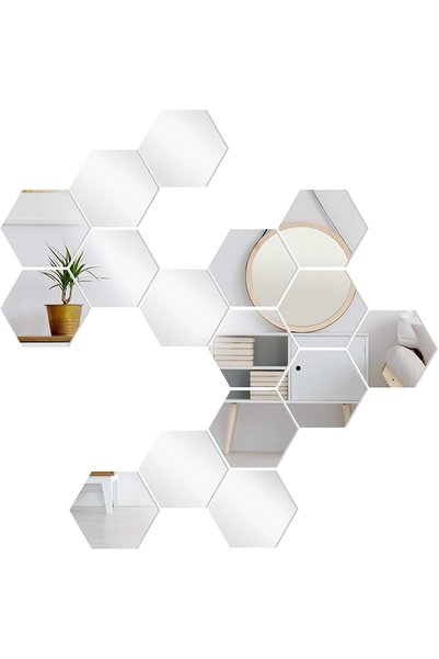 OEM Set 10 Oglinzi Design Hexagon - Oglinzi Decorative Acrilice Cristal - Dia...