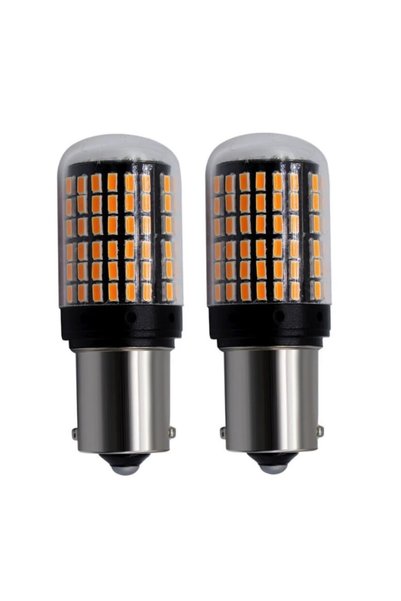 auto Set 2 Becuri LED GALBEN P21W (Pozitii) cod 1156 cu anulator