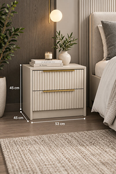 Minar Kale Luxe Soft 2çek Mebran Komodin-kumtaşı