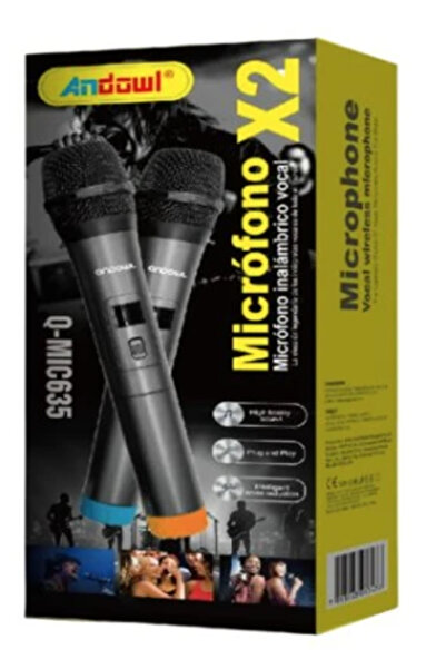 Mihai Set de 2 microfoane wireless profesionale Andowl x2 Q MIC635
