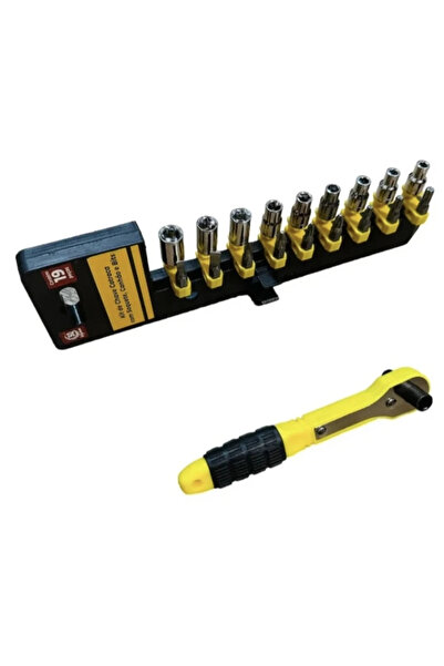 Jack Set de clichet de 19 piese cu 9 biți și 9 capete tubulare de 1/4 " OFF