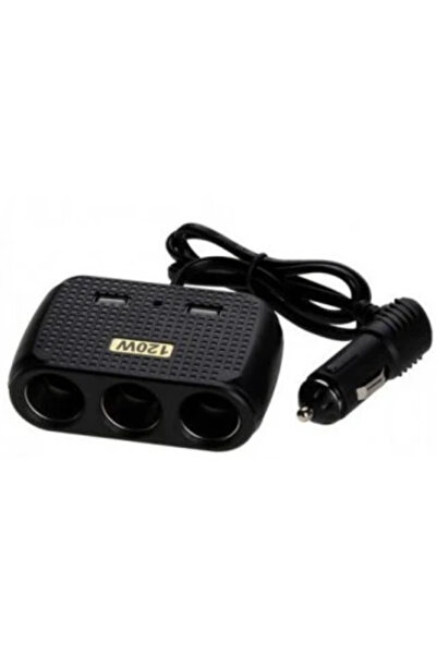 PRİZE Priză auto 12V/24V 1512 cu 5 intrări 120W negru