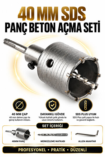 RUFTPRO Beton Delme Seti 40 mm SDS Plus Panç Duvar Tuğla Taş