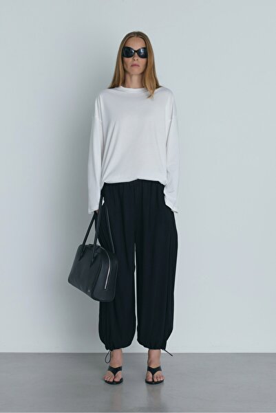 Suud Collection Black Tiana Shalwar Voile Trousers