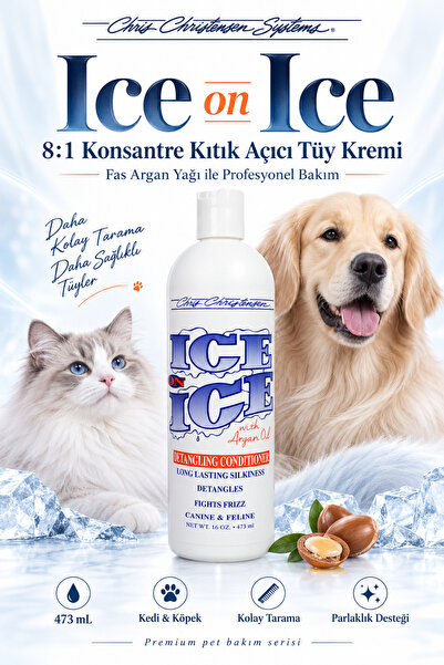 Chris Christensen Ice on Ice 8:1 Konsantre Kıtık Açıcı Kedi Köpek Tüy Kremi K...