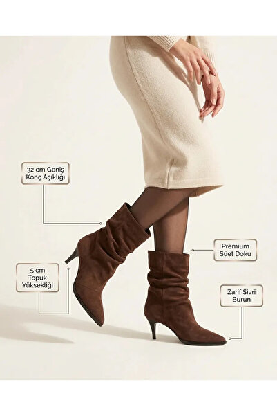 diya shoes Jolie Women's Boots, Large Model Without Zipper, Stylish Heel and ...