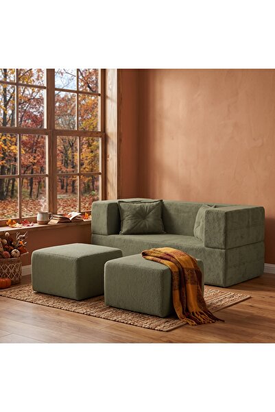 BRANNA HOME Neo Açılır Koltuk & 2 Li Puflu Uzanma Koltuğu & Çok Amaçlı Aktivi...