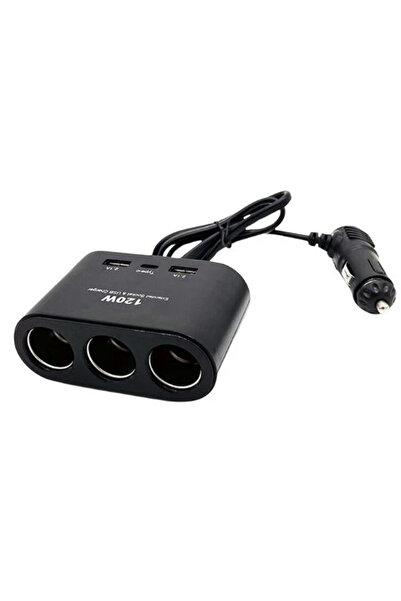 OEM Adaptor auto triplu cu fir OLESSON 1653 și 2 x USB și 1 x USB C