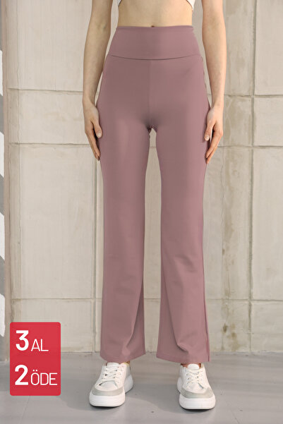 noov بنطلون ضيق نسائي عالي الخصر من طراز Push Up Belize 6005 Dusty Rose - سلس...
