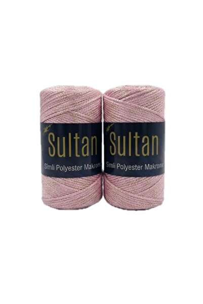 hobi dünyası evim 2 Adet Sultan Simli Polyester Makrome İpi 100 Gram -Çanta C...