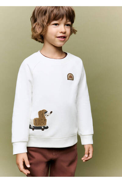 MANGO Baby Oversize kabartma desenli sweatshirt