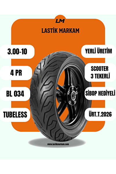 Billas 3.00-10 TL 4PR 42J BL034 SCOOTER DÖRT MEVSİM LASTİK (2025 ÜRETİM)