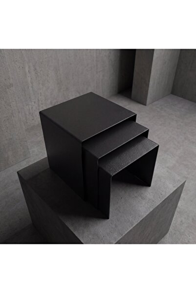 modilab Modern Metal Zigon Sehpa Seti – Minimal Tasarım İç İçe Geçen Yan Sehp...