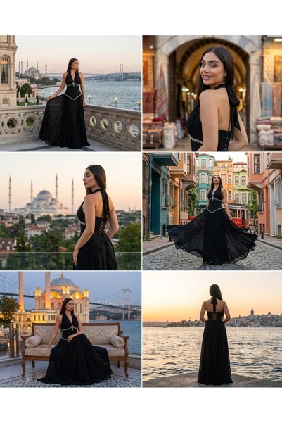 ESİN GİYİM Tasarım ve el işçiliği olan kloş abiye