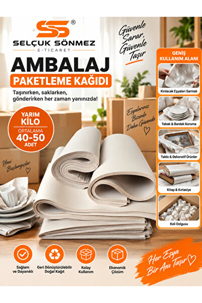 SELÇUK SÖNMEZ Tabak-Bardak vb. Kırılacak Eşya Paketleme Kağıdı Yarım Kg. (50-...