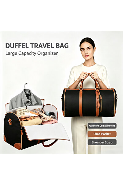 Boyue 2 In 1 Foldable Garment Bag, Large Carry On Travel Duffle Bag with Shoe...