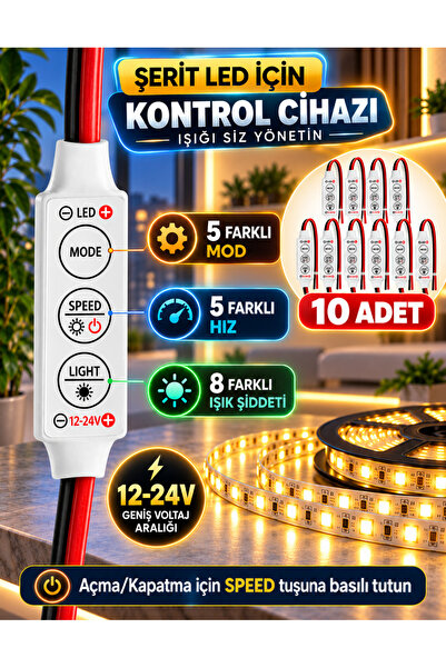 Genel Markalar Hafızalı Çok Fonksiyonlu Şerit Led Dimmer Kontrol Devresi Modü...