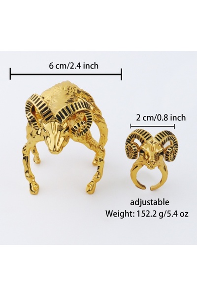 Generic Gold Cuff Design Bracelet and Ring Set