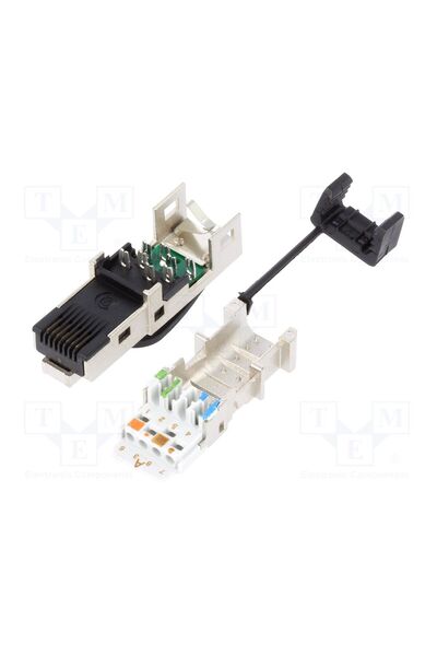 OEM Conector RJ45 WEIDMÜLLER IE-PS-RJ45-FH-BK, mufă, PIN 8, Cat 6a,Class EA, ...