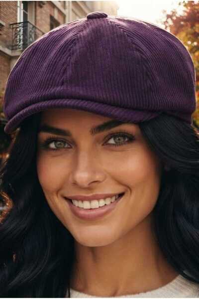 Uniquetrenders Women's Corduroy Cap with Elastic Back