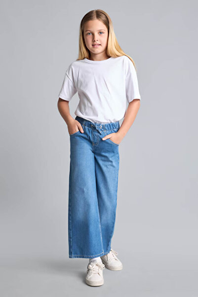 DeFacto Elastic Waist Wide Leg Jean Trousers for Girls H6242A826Au