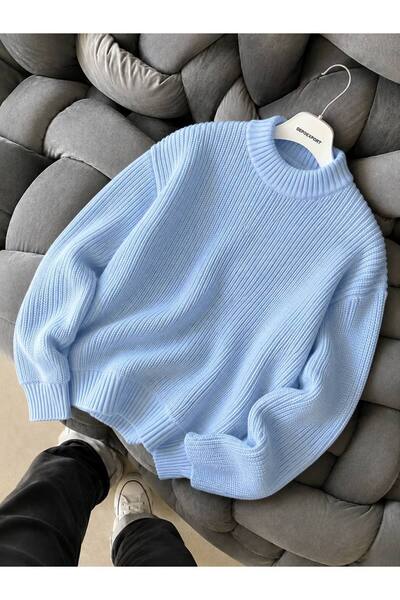 pepule Kadın Premium Oversize Yumuşak Bisiklet Yaka Triko Kazak
