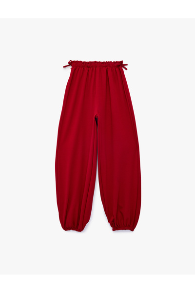 Koton Balon Form Pantolon Fiyonklu Beli Lastikli Bol Kesim