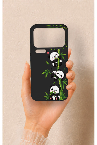 Vip Case Mi 17 Pro Max Uyumlu Sevimli Panda Bambu Desenli Silikon Kılıf