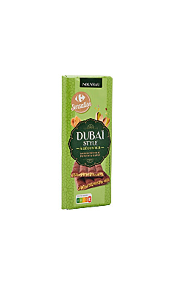 Carrefour Sensation Ciocolată cu fistic Stil Dubai, Senzația Carrefour, 140g