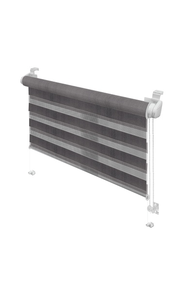 OEM Gardinia roller blind, Mini Zebra, Polyester, day - night, gray, material...